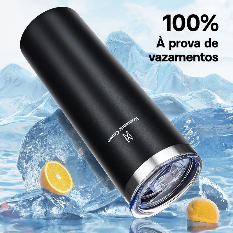 Copo Térmico 1,2L com Canudo – Inox 304, Tampa 2 em 1, Alta Isolação