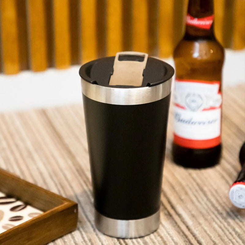 Copo Térmico Inox 473ml com Tampa, Abridor e Lâmpada – Estilo, Praticidade e Inovação em Um Só Produto!