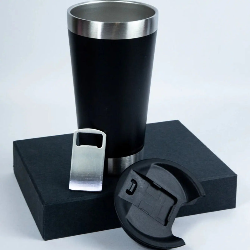 Copo Térmico Inox 473ml com Tampa, Abridor e Lâmpada – Estilo, Praticidade e Inovação em Um Só Produto!