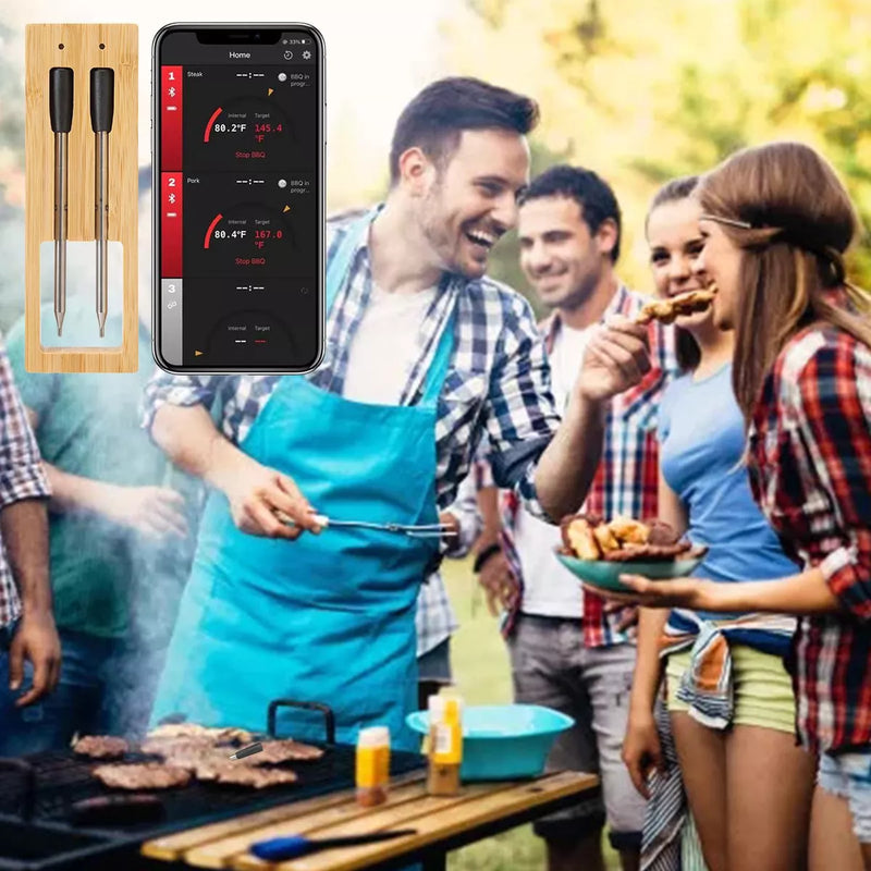 Termômetro Digital Bluetooth para Carnes – Cozinhe com Precisão e Controle Total na Palma da Mão!