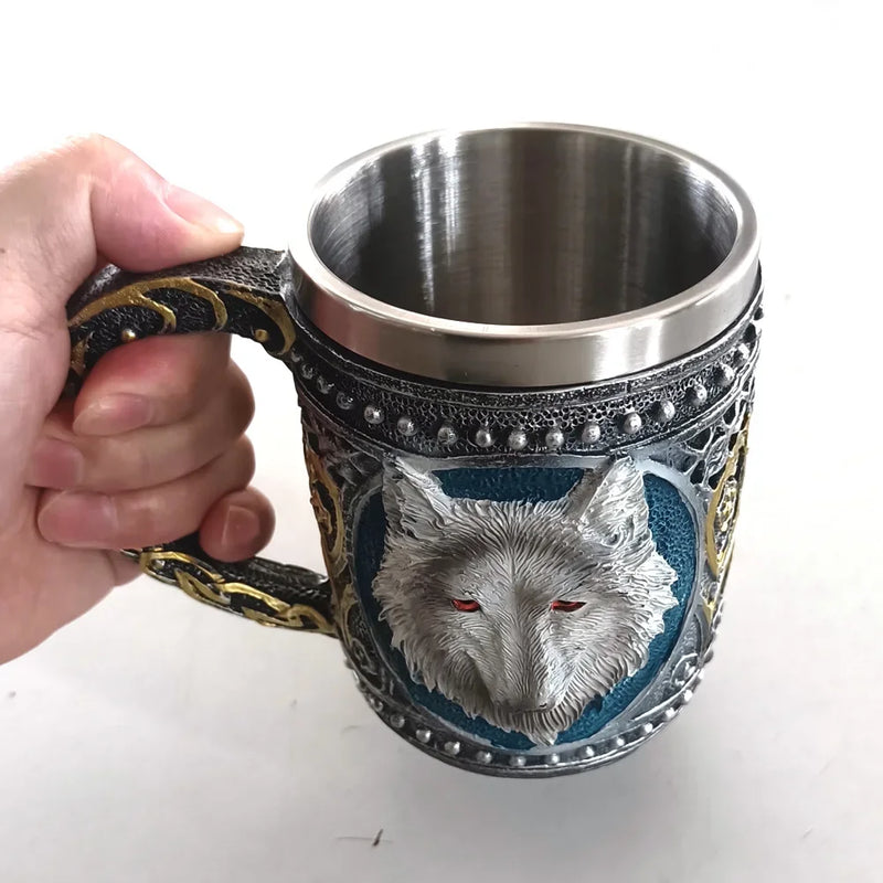 Caneca Viking Estilo Madeira com Isolamento Térmico – 500ml