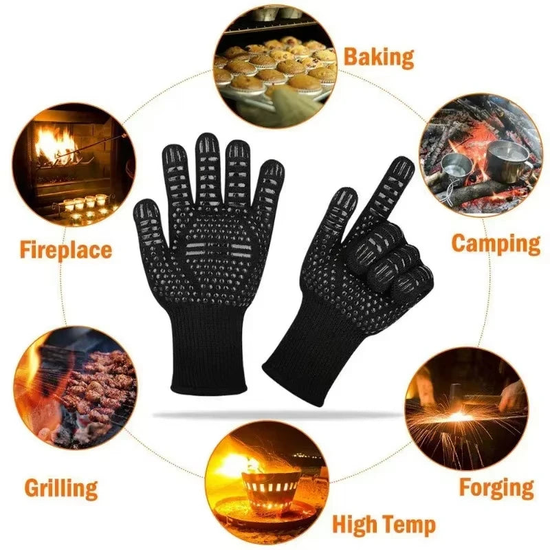 Luva Térmica Antichamas Para Churrasco e Forno – Resistência Extrema Até 800°C