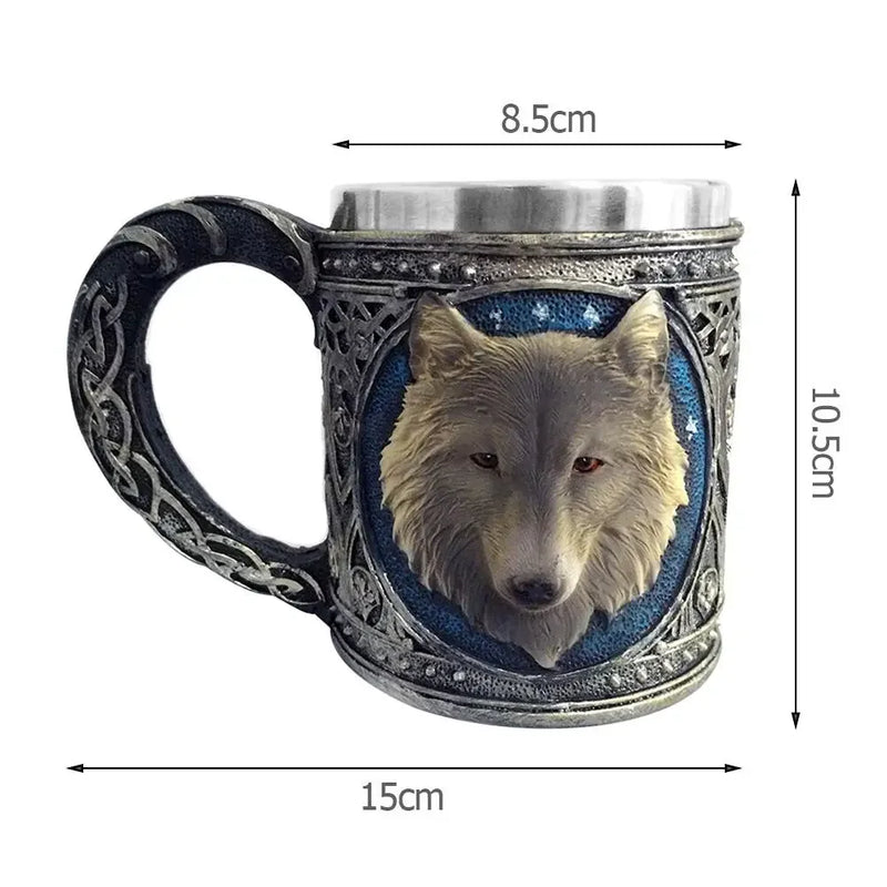 Caneca Viking Estilo Madeira com Isolamento Térmico – 500ml