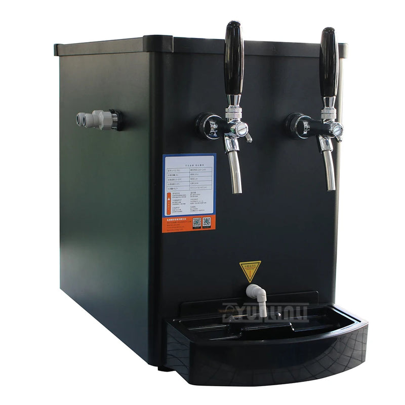 Máquina de Chopp e Misturador de Cerveja Artesanal com Resfriamento Rápido – 20L, Dupla Saída, Motor de Agitação e Sistema de Água Refrigerada 220V