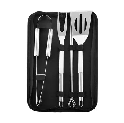Kit Churrasco Completo com Bolsa – em Aço Inoxidável para Assados e Grelhados