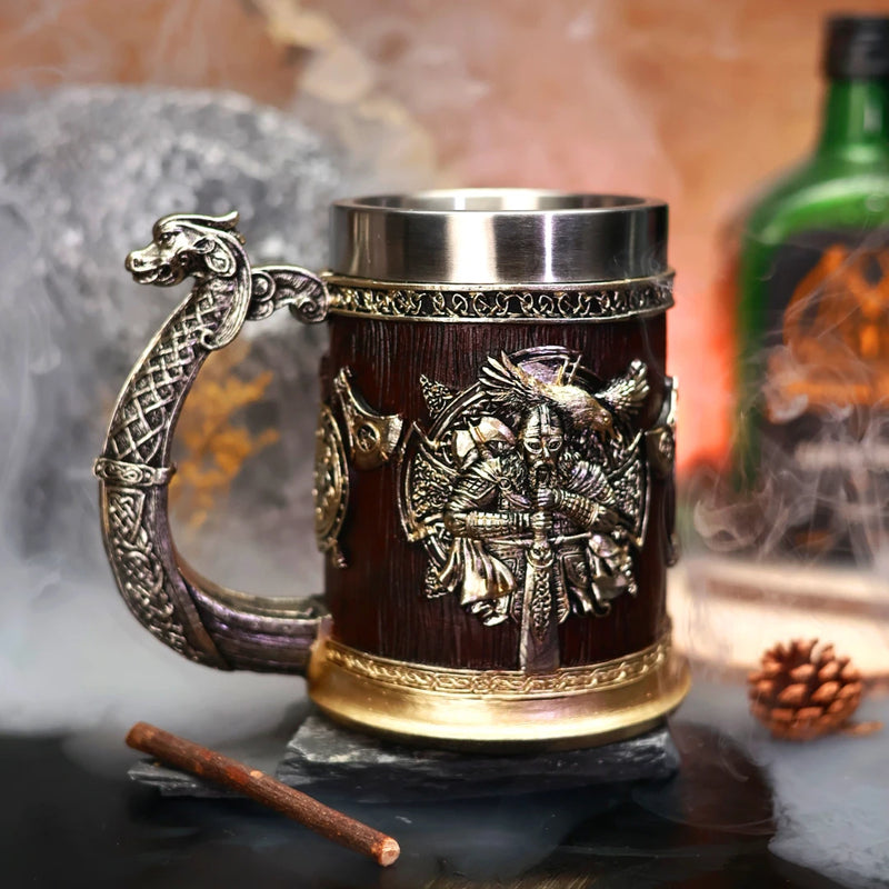 Caneca Viking Dragão com Aço Inox – 600ml