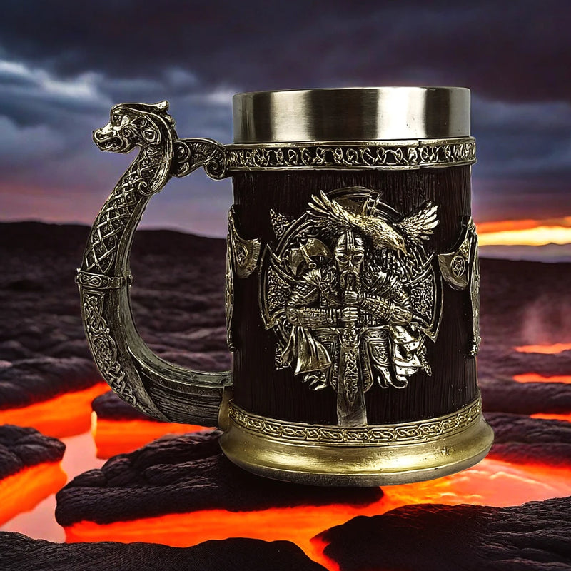 Caneca Viking Dragão com Aço Inox – 600ml