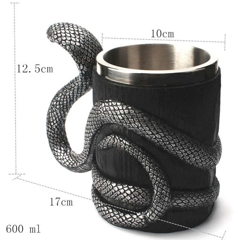 Caneca Viking Estilo Madeira com Isolamento Térmico – 500ml