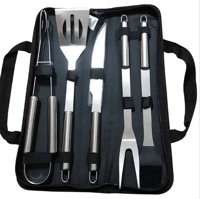Kit Churrasco Completo com Bolsa – em Aço Inoxidável para Assados e Grelhados