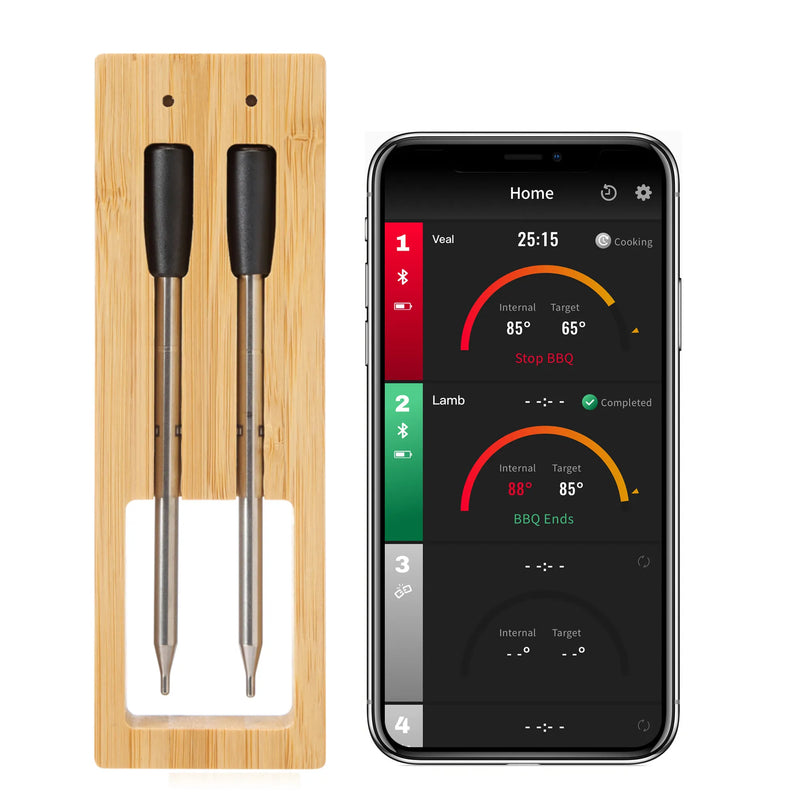 Termômetro Digital Bluetooth para Carnes – Cozinhe com Precisão e Controle Total na Palma da Mão!