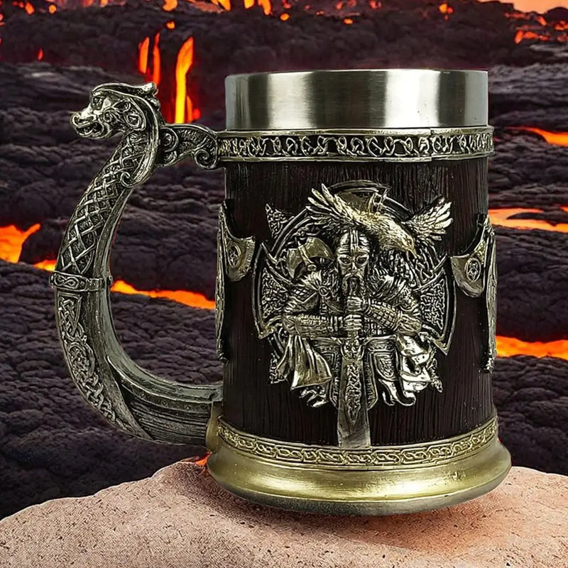 Caneca Viking Dragão com Aço Inox – 600ml